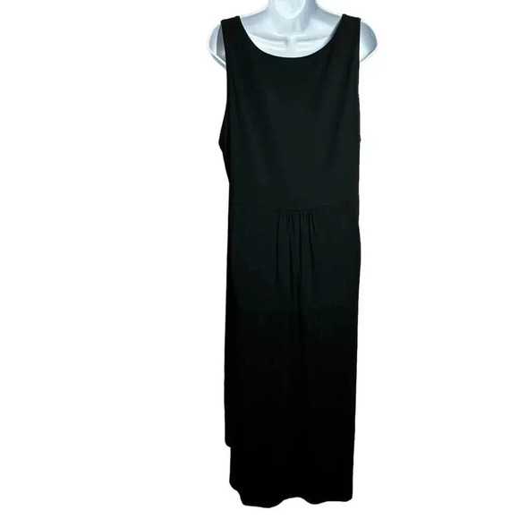 Eileen Fisher system black drop waist loose fit maxi dress black Size XL - Picture 3 of 9
